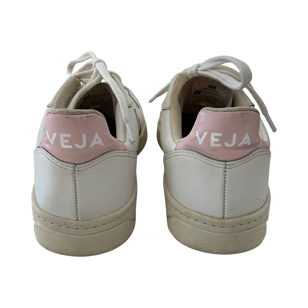 Veja V-10 Leather Sneaker Pink/White Size 7 - Picture 6 of 7